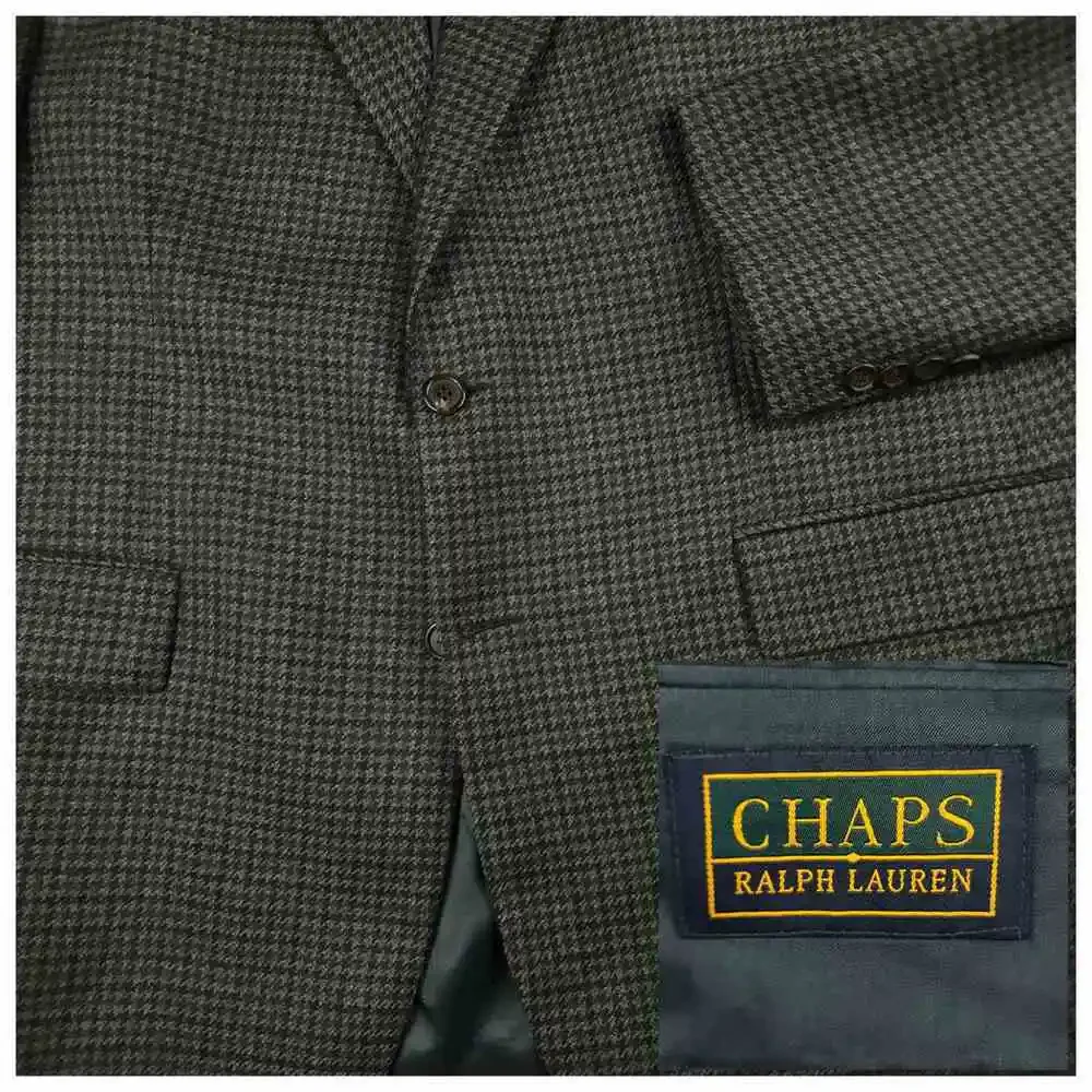 Chaps Ralph Lauren Sport Coat Men 46L Vtg Gun Club Check Ivy Style Wool 90s Gray